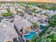 Beautiful aerial view of a residential area featuring a golf course and a community pool at 7705 E Doubletree Ranch Rd # 29, Scottsdale, AZ 85258