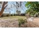 Wide-open lawn in backyard and a small patio, shaded by a mature tree at 947 N Saffron --, Mesa, AZ 85205