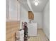 Functional laundry area with modern appliances and storage options at 3349 E Carmel Ave, Mesa, AZ 85204