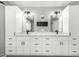 Stylish bathroom featuring dual vanities with quartz countertops and modern fixtures at 3730 E Diamond Ct, Gilbert, AZ 85297