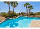 Beautiful pool surrounded by palm trees, creating a private and tropical outdoor oasis at 4803 W Buckskin Trl, Phoenix, AZ 85083