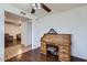 Bedroom with beautiful hard wood floors, ceiling fan, and lots of sunlight from the window at 482 Leisure World --, Mesa, AZ 85206