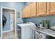 Bright laundry room boasts upper cabinets and adjacent doorway at 5210 E Calle De Baca --, Cave Creek, AZ 85331