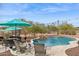 Lush backyard with pool, rock feature, and desert landscaping at 5210 E Calle De Baca --, Cave Creek, AZ 85331
