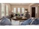 Bright living room showcasing comfortable seating, a rustic table, and abundant natural light at 7576 W Quail Ave, Glendale, AZ 85308
