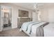 Bedroom view includes ensuite bathroom access, neutral colors, and soft carpeting at 836 W Watson Dr, Tempe, AZ 85283