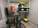Organized storage room with shelving, bins, bicycles, and tire at 12442 N Via La Playa --, Fountain Hills, AZ 85268