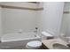 A clean and functional bathroom with a tub, toilet, and vanity at 16528 E Gunsight Dr # 206, Fountain Hills, AZ 85268
