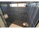 Shower featuring blue tiled walls, a built-in niche, and a chrome shower head at 17594 N 98Th Way, Scottsdale, AZ 85255