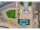 Captivating aerial view highlights the pool and meticulously landscaped grounds at 3211 E Ian Dr, Phoenix, AZ 85042