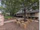 Beautifully landscaped front yard featuring mature trees and decorative rock at 4145 E Libby St, Phoenix, AZ 85032