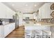Bright kitchen featuring white cabinets, stainless steel appliances, and a breakfast bar at 4979 E Colonial Dr, Chandler, AZ 85249