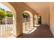 Inviting private balcony with arched openings that create an outdoor space at 5200 S Lakeshore Dr # 106, Tempe, AZ 85283