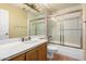 Clean bathroom features a glass-enclosed shower and a well-lit vanity area at 5200 S Lakeshore Dr # 106, Tempe, AZ 85283