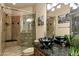 Bathroom showcasing a vessel sink, granite countertop, and glass enclosed shower at 14725 N Mariposa Ct, Fountain Hills, AZ 85268