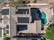 Aerial view of a home showcasing its solar panels and private pool in the backyard at 15260 W Alexandria Way, Surprise, AZ 85379