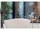 Modern bathroom with a soaking tub, large window, and natural light at 26885 N 87Th Dr, Peoria, AZ 85383