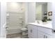 Bright bathroom with a shower-tub combo and white vanity at 281 S San Gregorio Ln, Casa Grande, AZ 85194