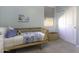 A light blue bedroom with a bed and window at 281 S San Gregorio Ln, Casa Grande, AZ 85194