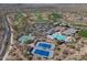 This aerial shot features the community golf course and amenities creating an ideal setting for recreation and relaxation at 41310 N Clear Crossing Ct, Anthem, AZ 85086