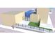 Rendering showcasing walkway with glass railings leading to a modern building with green space at 4808 N 24Th St # 1305, Phoenix, AZ 85016