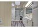 Bathroom featuring updated marble walk-in shower and dual sink vanity at 654 S 83Rd Way, Mesa, AZ 85208