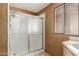 Bathroom featuring a shower with sliding glass doors and updated fixtures at 8103 E Southern Ave # 119, Mesa, AZ 85209