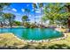 Beautiful community pond surrounded by mature trees and well-maintained greenery at 8742 E Via De La Luna --, Scottsdale, AZ 85258