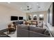 Inviting living room featuring comfortable seating, a ceiling fan, and multiple windows for natural light at 12201 N 65Th St, Scottsdale, AZ 85254