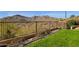Fenced backyard featuring lush lawn and a desert landscape with mountain views at 14675 E Paradise Dr, Fountain Hills, AZ 85268