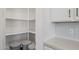 Walk-in pantry with white shelving and countertop accented by decorative tile backsplash at 15769 W Beryl Ave, Waddell, AZ 85355