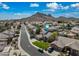 Aerial view of a neighborhood with mountain views and locator pin at 16018 N 17Th Way, Phoenix, AZ 85022