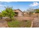 Spacious backyard with potential for landscaping and outdoor living, framed by decorative rock border at 3613 W Camino Real --, Glendale, AZ 85310
