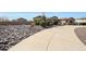 Long driveway leading to a landscaped front yard with desert plants, rocks, and mature landscaping for privacy at 14507 W Christy Dr, Surprise, AZ 85379