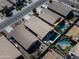 Aerial view of the neighborhood showcasing lush backyards with pools and patios at 1700 W Paisley Dr, San Tan Valley, AZ 85144