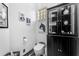 Stylish powder room with modern fixtures and decorative artwork at 3446 E Knoll St, Mesa, AZ 85213