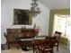 Dining room featuring a wooden table, six chairs, and a chandelier at 4150 E Harvard Ave, Gilbert, AZ 85234