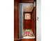 Unique residential elevator featuring wood paneling, whimsical art, and colorful patterned floor mats at 42690 N 98Th Pl, Scottsdale, AZ 85262