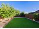 Large backyard featuring lush artificial turf and mature desert trees at 6044 E Hodges St, Cave Creek, AZ 85331