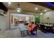 Covered outdoor patio with comfortable seating, ceiling fans, and seamless access to the gourmet kitchen at 6044 E Hodges St, Cave Creek, AZ 85331