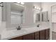 Bathroom featuring dual sinks, modern fixtures, and a well-lit vanity area at 625 N Hamilton St # 36, Chandler, AZ 85225