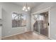 Cozy dining area with sliding door access to the patio and view into the backyard at 625 N Hamilton St # 36, Chandler, AZ 85225