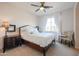 Comfortable bedroom featuring neutral walls, a ceiling fan, and lots of natural light at 9096 E Mountain Spring Rd, Scottsdale, AZ 85255