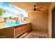 View from balcony overlooking the pool and desert landscaping at 3031 N Civic Center Plz # 205, Scottsdale, AZ 85251