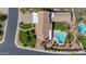 Aerial view of the home showing the pool and well-maintained landscaping at 4066 E Grandview St, Mesa, AZ 85205