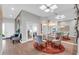 Contemporary dining room featuring modern lighting, mirrored wall, and seating for six at 7400 E Gainey Club Dr # 123, Scottsdale, AZ 85258