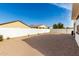 Low-maintenance backyard with gravel landscaping and block fencing, perfect for a clean, modern aesthetic at 9544 E Theia Dr, Mesa, AZ 85212