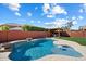 Stunning backyard pool with a built-in table and a gazebo, perfect for outdoor entertaining at 2517 W Balao Dr, Phoenix, AZ 85085