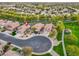 Aerial shot of a neighborhood showcasing well-manicured lawns, private pools, and cul-de-sac streets at 835 E Virgo Pl, Chandler, AZ 85249