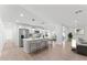 Open-concept kitchen features a large island with seating, stainless steel appliances, and white cabinetry at 8419 N 51St Dr, Glendale, AZ 85302